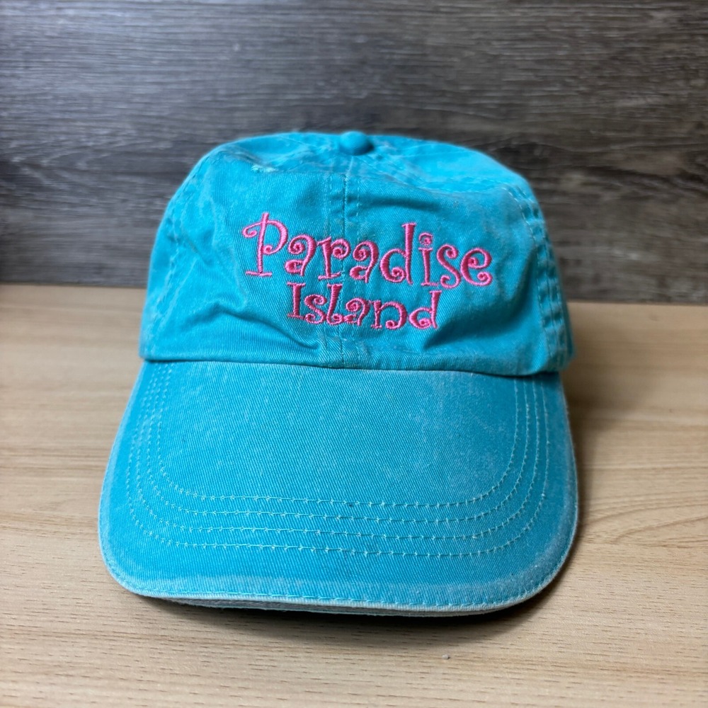 Paradise Island‎ Hat Cap Strap Back Womens Blue Pink Adjustable